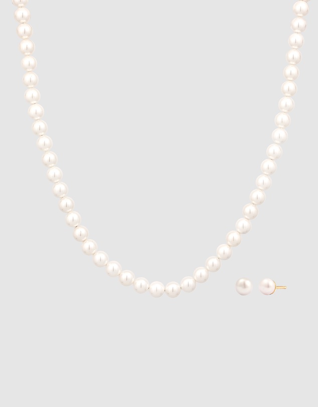 Elli Jewelry - Freshwater Pearl Jewellery Set in Gold-Plated 925 Silver
