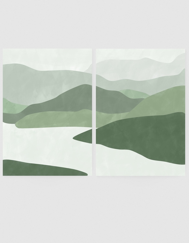 Inka Arthouse - Green Abstract Set by Elena Ristova