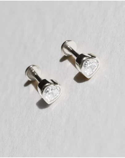SAINT VALENTINE - True Love Flatback Studs - Silver