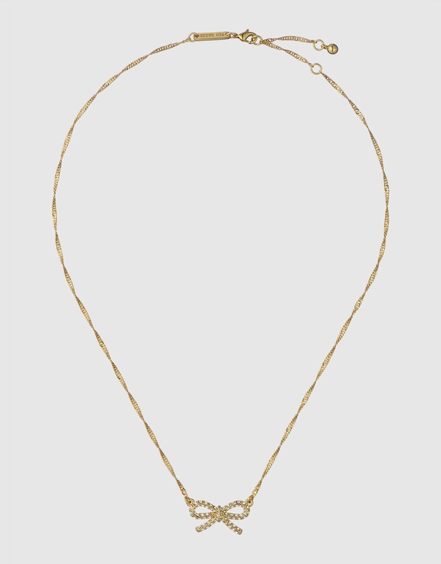 Ted Baker - RIBAH: Crystal Ribbon Bow Pendant Necklace
