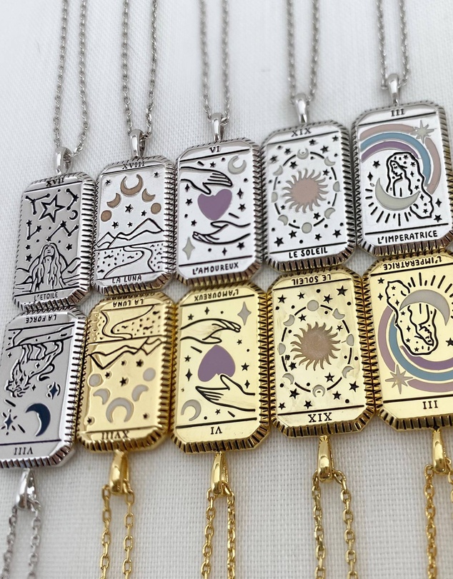 Wanderlust + Co - Le Soleil Gold Tarot Necklace
