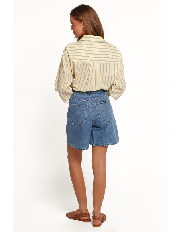 Petal & Pup - Palmer Button Down Shirt - Butter Yellow Stripe