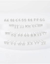 Wanderlust + Co - Alphabet Bubble Silver Stud Earrings - Letter R