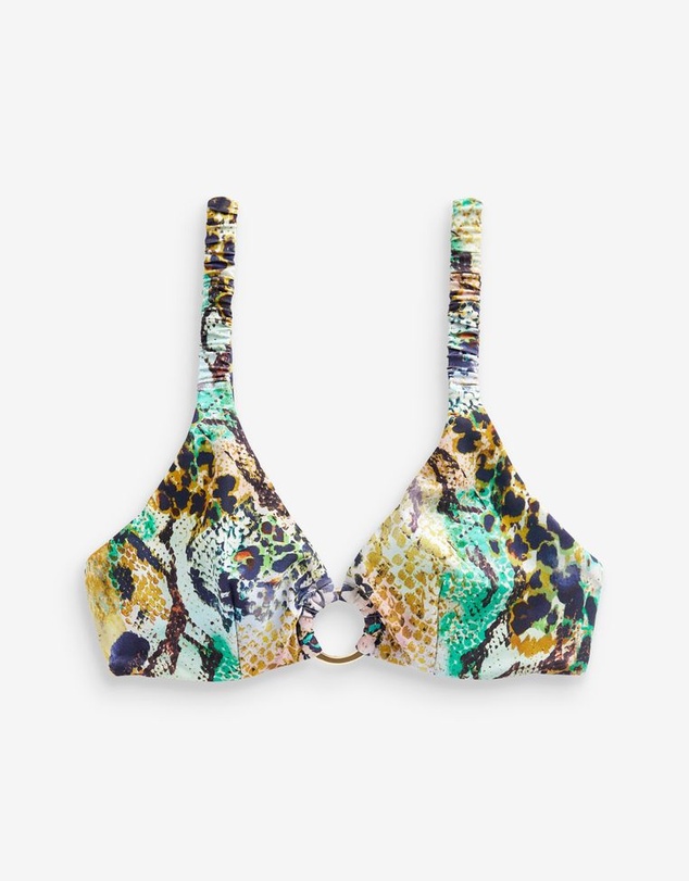 NEXT - Myleene Klass Green Snake Print Non-Padded Underwired Bikini Top