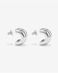 Michael Hill - Double Half Hoop Stud Earrings in Sterling Silver