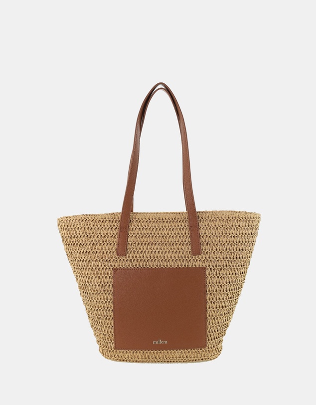 Milleni - Milleni Natural Raffia Straw Tote Bag