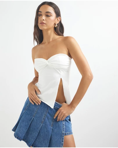 Dazie - Aurora Asymmetric Strapless Top