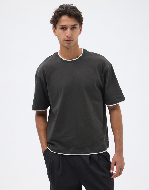 AERE - Contrast Layered T Shirt