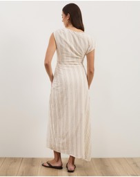 Atmos&Here - Sally Cotton Striped Midi Dress