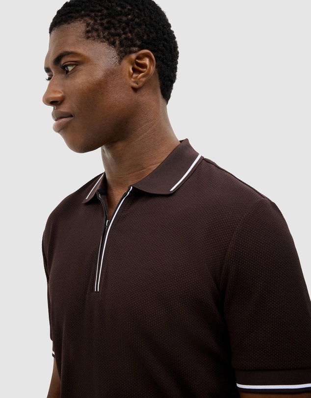 Politix - Morgan Textured Zip-up Polo
