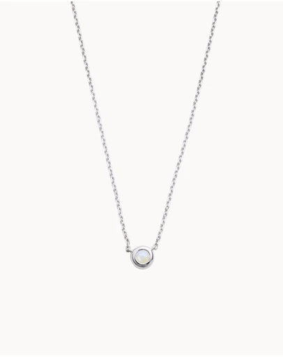 Kirstin Ash - Petite Birthstone Necklace June Moonstone