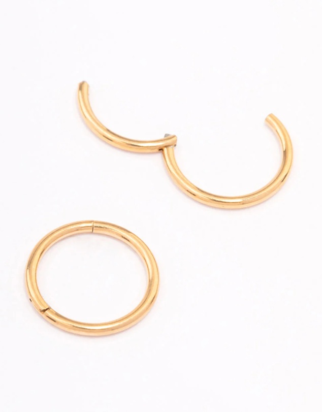Lovisa - Gold Plated Plain Clicker Earrings 7mm