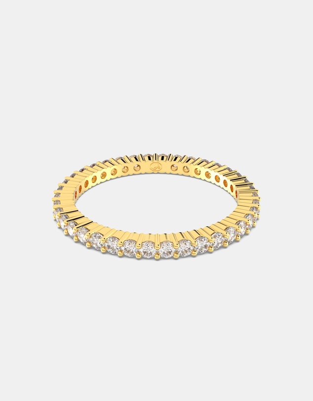 Swarovski - Matrix Vittore Ring, Round Cut, White, 18K Gold Finish