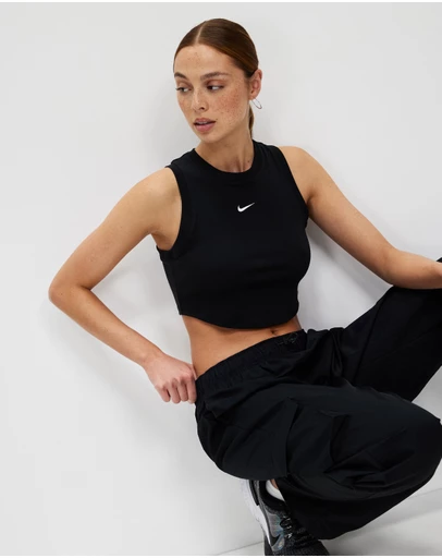 Nike - Sportswear Chill Knit Tight Cropped Mini-Rib Tank Top