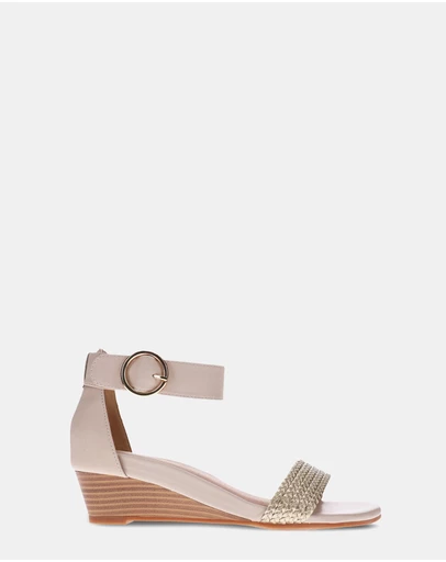 Mia Vita - Nasia Wedge Sandal - Beige
