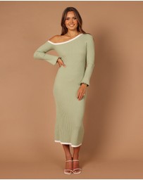 Petal & Pup - Milan Off Shoulder Midi Dress - Sage