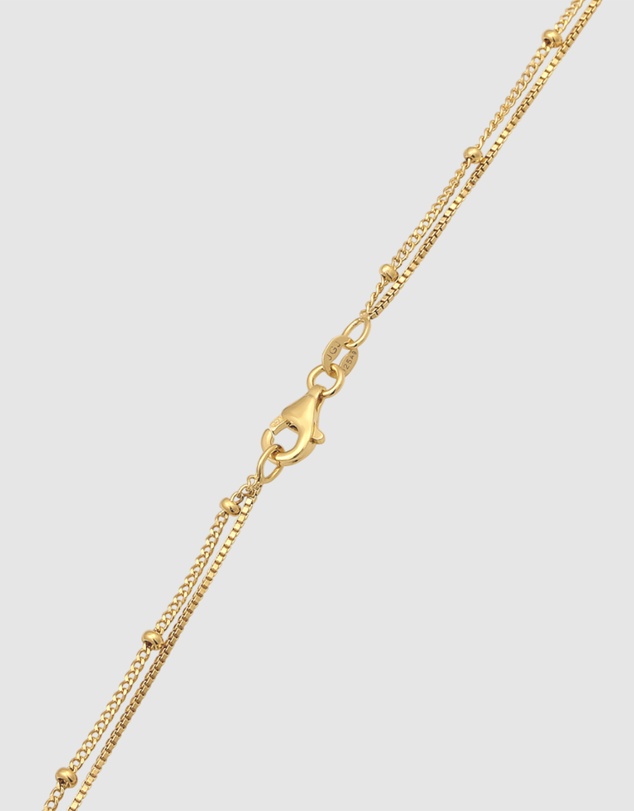 Elli Jewelry - Necklace Layer Disc 925 Sterling Silver Gold-Plated