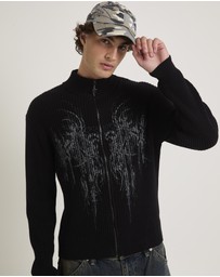 Insight - Funnel Neck Zip Through Knit Jumper