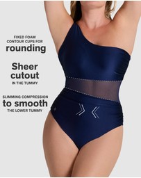 Leonisa - Radiant Padded One Shoulder Shaping One-Piece Swimsuit