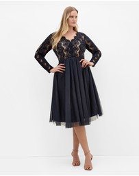 City Chic - Plus sizeRare Beauty Midi Dress - navy