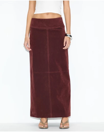 Dazie - Bailey Faux Suede Midi Skirt
