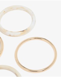 Lovisa - Gold & White Acrylic Marble Thin Bangles 4-Pack