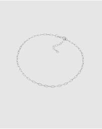 Elli Jewelry - Anklet Basic Link Chain 925 Sterling Silver