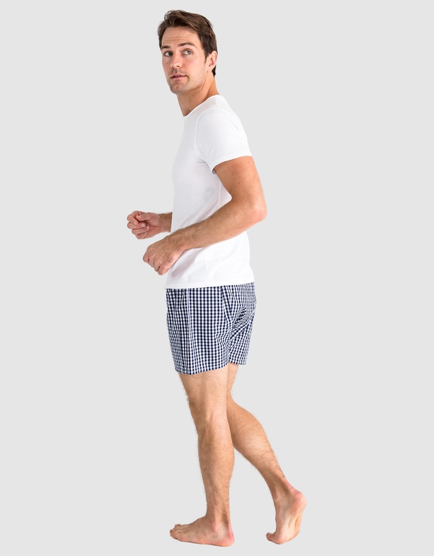 Sant And Abel - Men's Hepburn Gingham Navy Boxer Shorts