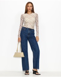 Dazie - Rush Hour Long Sleeve Mesh Top