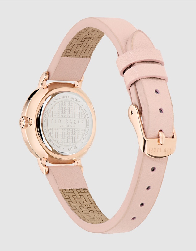 Ted Baker - Staciie 28mm Pink Dial and Embossed Leather Strap