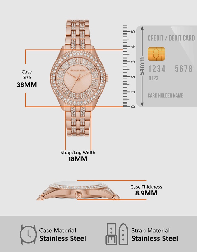 Michael Kors - Harlowe Rose Gold Tone Analogue Watch