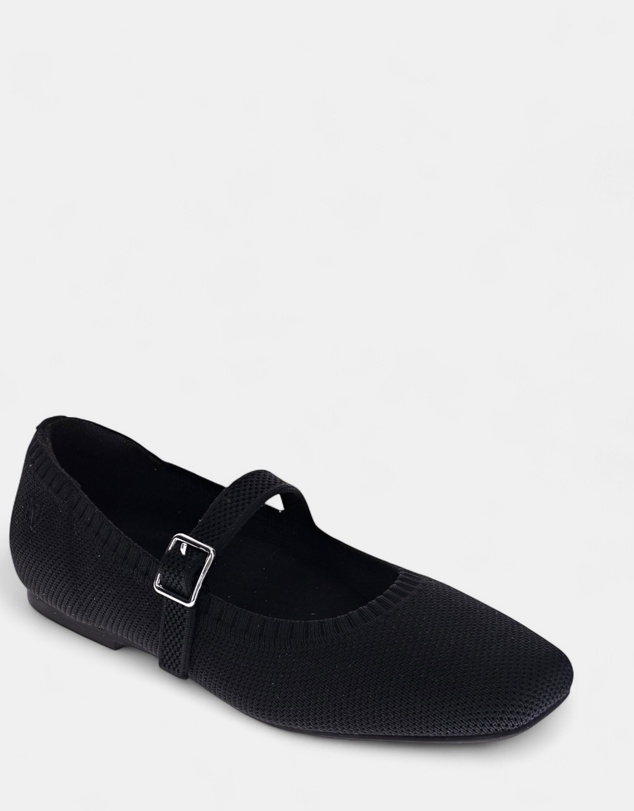 Mia Vita - Violet Mary-Jane Flats - Natural Black