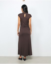 AERE - Lyse Cap Sleeve Jersey Midi Dress