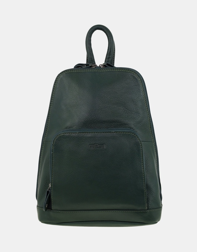 Milleni - Milleni Ladies Genuine Leather Twin Zip Backpack