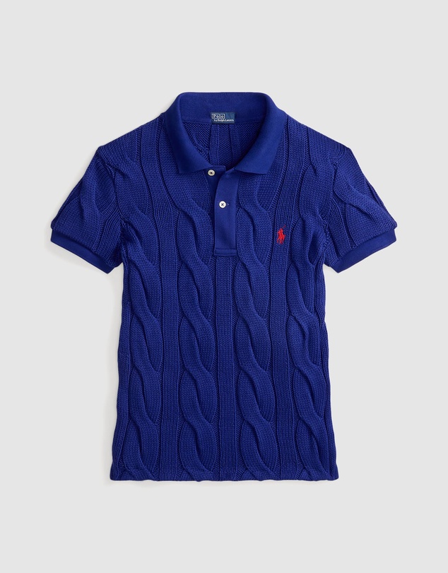 Polo Ralph Lauren - Cable-Knit Cotton Polo Shirt - The ICONIC Exclusive