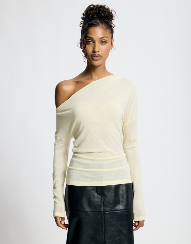 Lover - Medea Asymmetrical Wool Blend Top