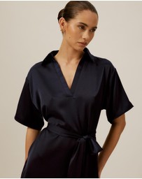 Tussah - Deep V Loose Dress