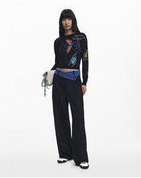 Desigual - Fine sweater with floral strokes