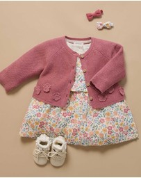 Purebaby - Crochet Flower Cardigan -Kids-Babies