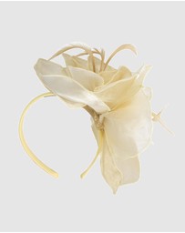 Max Alexander - Yellow Cream Organza Flower Fascinator