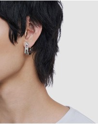 Diesel - D Logo Silver-Tone Earring