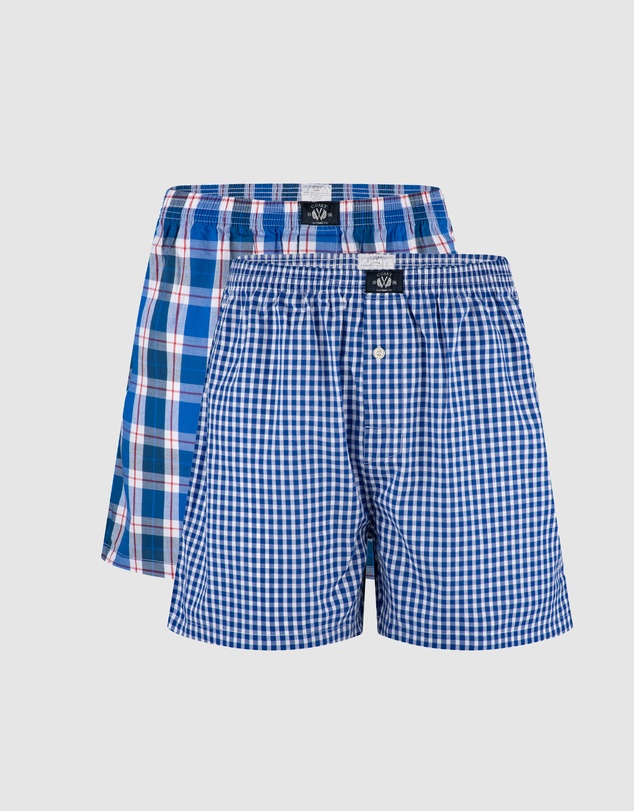 Coast Clothing - Mens Boxers 2 Pack - Blue Check