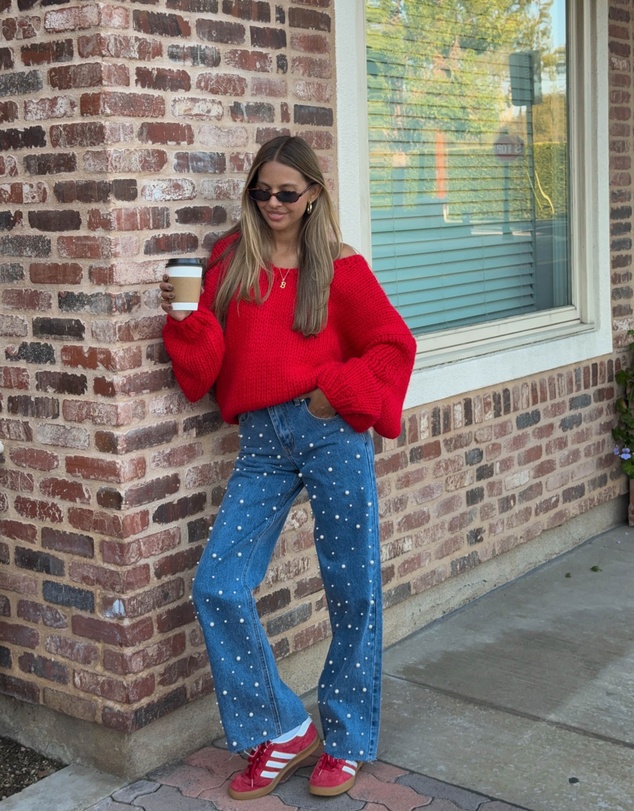 Beginning Boutique - Delvey Red Chunky Knit Sweater