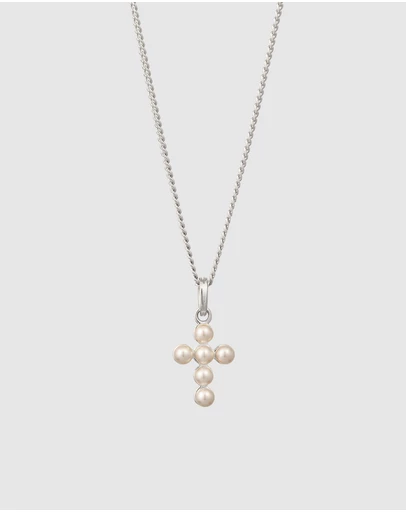 Elli Jewelry - Necklace Cross Pearl Communion 925 Sterling Silver