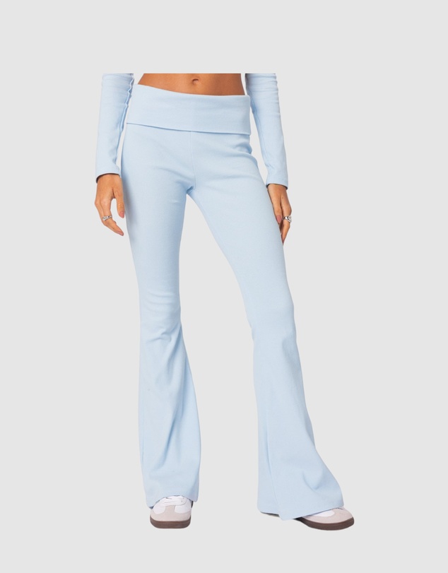 EDIKTED - Coffee Break Ribbed Flare Leggings