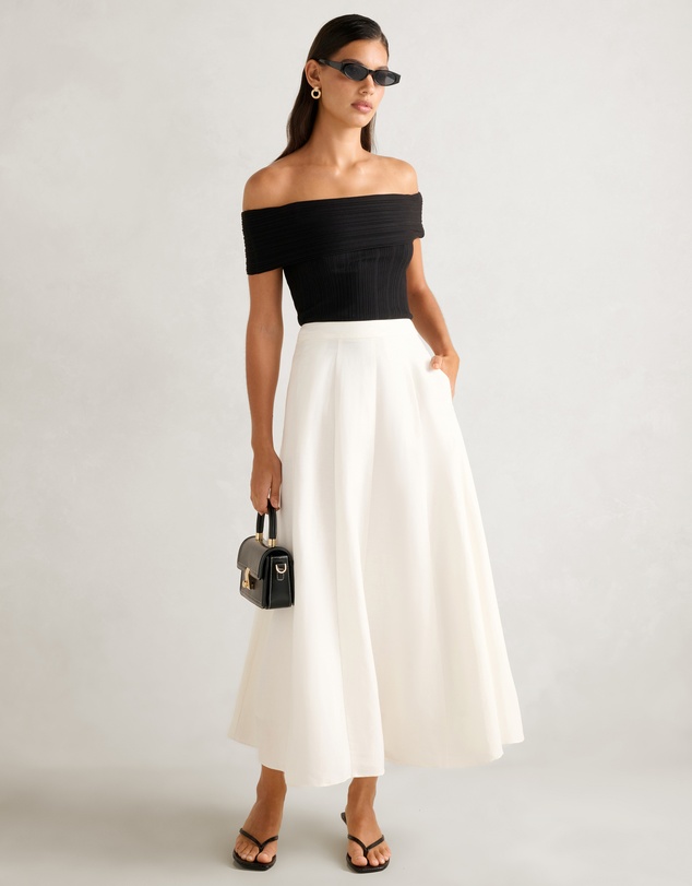 Forever New - Georgina Linen Blend Midi Skirt