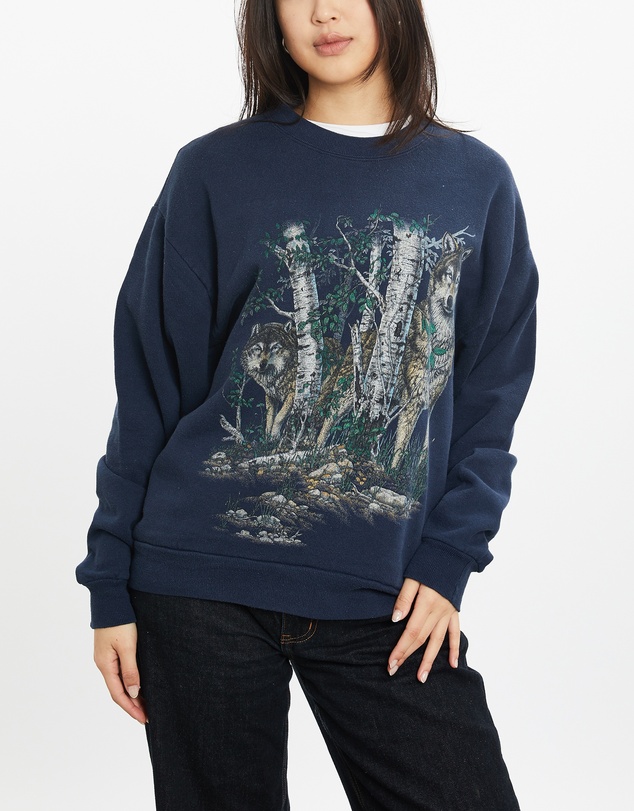 Vintage by The Real Deal - Pre Loved - Vintage 90s Wolf Wildlife Sweatshirt
