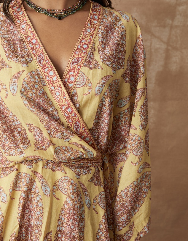 BOTEH - Calico Flared Robe Dress