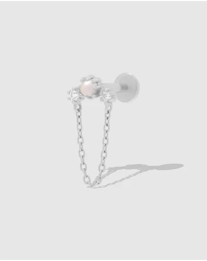 Wanderlust + Co - Moonlight 925 Sterling Silver Flat Back Earring