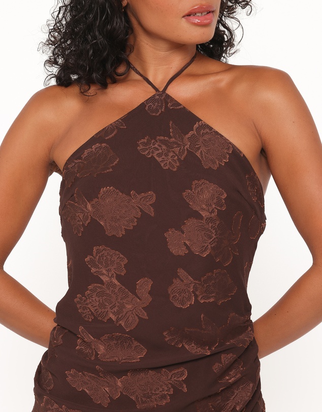 Petal & Pup - Remy Halterneck Maxi Dress - Brown